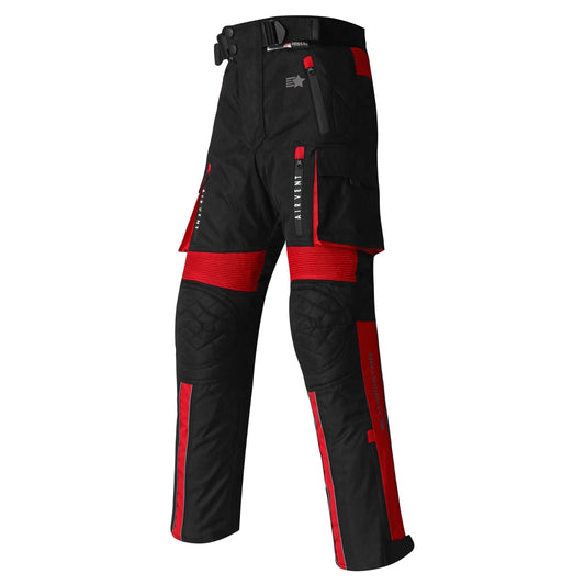 Mens Nadstar Black & Red biker cordura textiles ce approved trouser