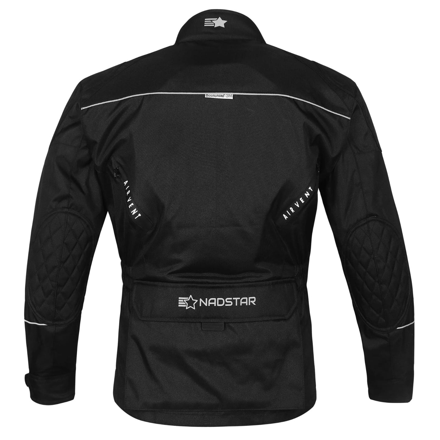 Mens cordura textile black biker fashion longer length jacket