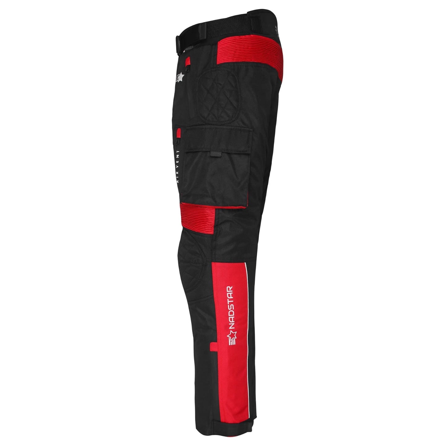 Mens Nadstar Black & Red biker cordura textiles ce approved trouser