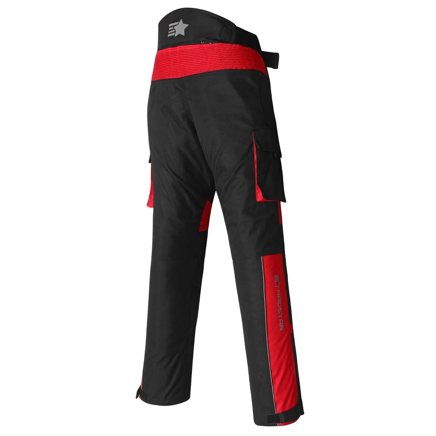 Mens Nadstar Black & Red biker cordura textiles ce approved trouser